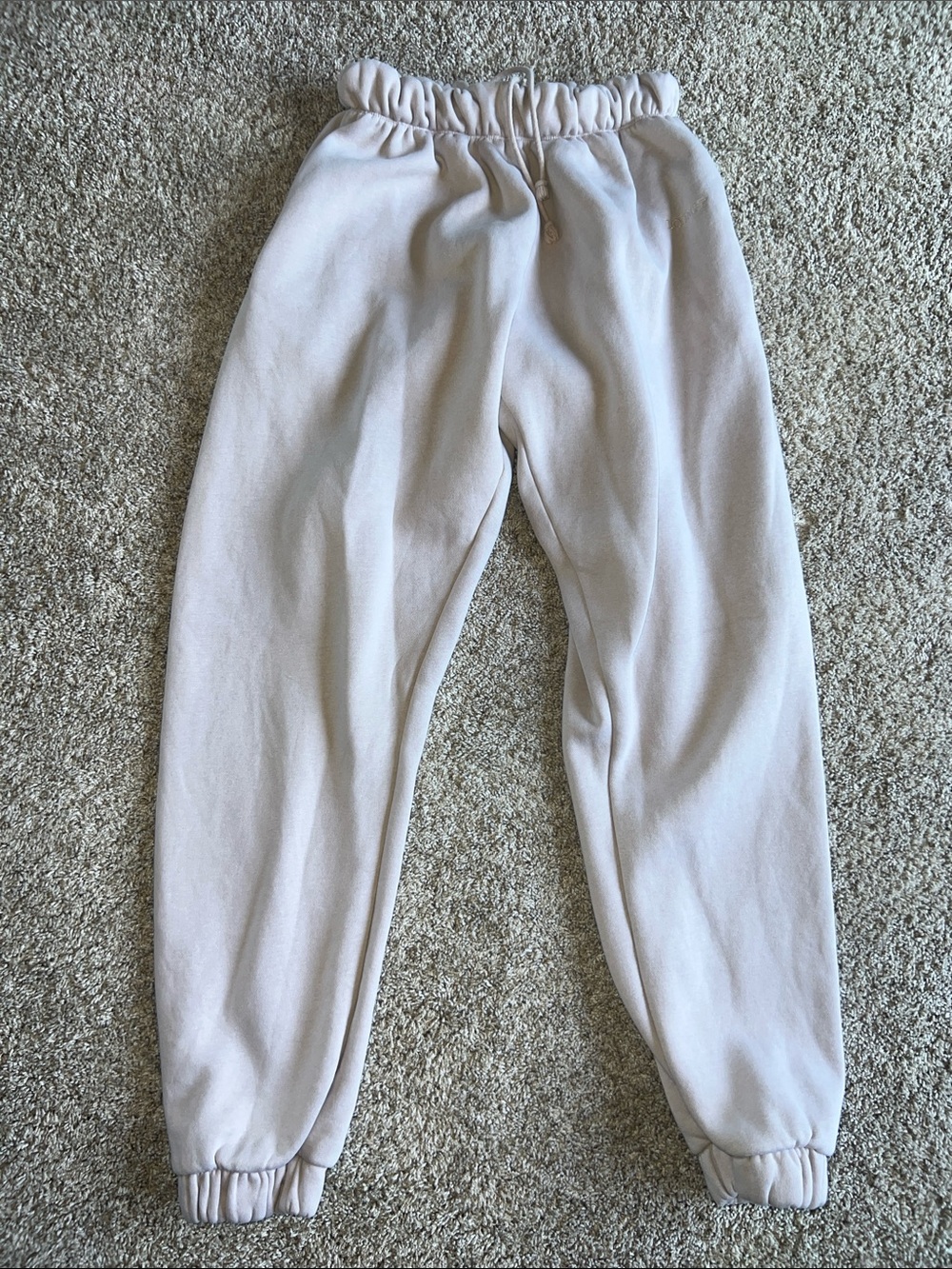 Women's Cream Elastic-Waist Jogger Pants